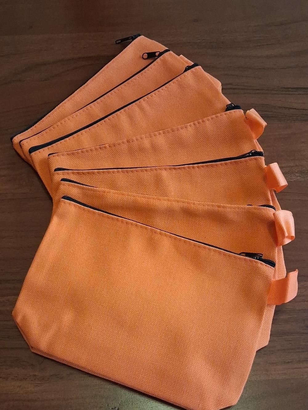 Set of 7 Orange Pouches